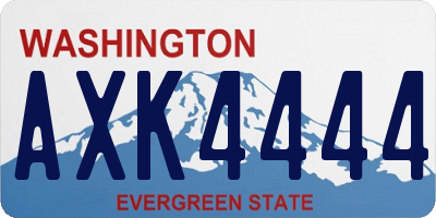WA license plate AXK4444