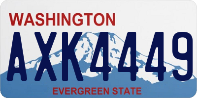 WA license plate AXK4449