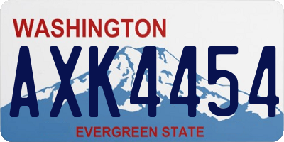 WA license plate AXK4454