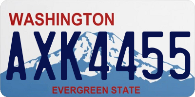 WA license plate AXK4455