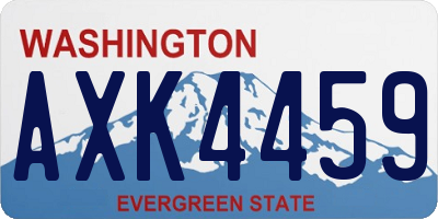 WA license plate AXK4459