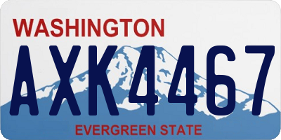 WA license plate AXK4467
