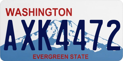WA license plate AXK4472