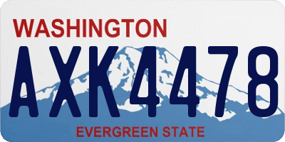 WA license plate AXK4478