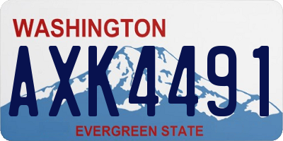WA license plate AXK4491