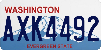 WA license plate AXK4492