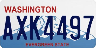 WA license plate AXK4497