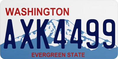 WA license plate AXK4499
