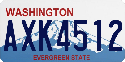 WA license plate AXK4512