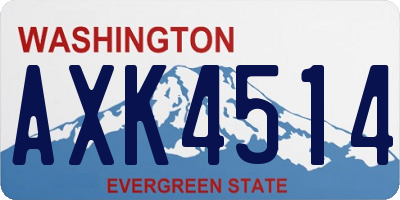 WA license plate AXK4514
