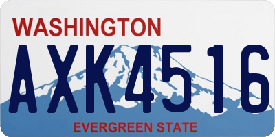 WA license plate AXK4516