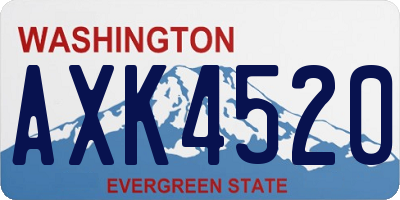 WA license plate AXK4520