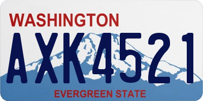 WA license plate AXK4521