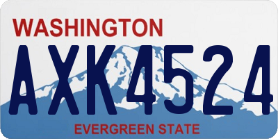 WA license plate AXK4524