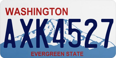 WA license plate AXK4527