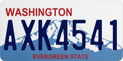 WA license plate AXK4541