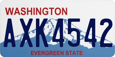 WA license plate AXK4542