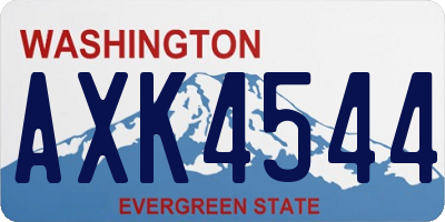 WA license plate AXK4544