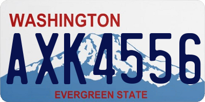 WA license plate AXK4556
