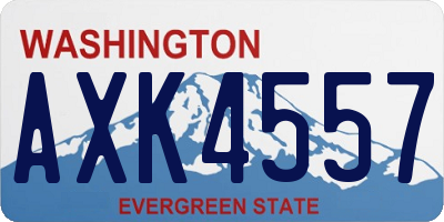 WA license plate AXK4557