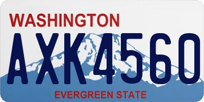 WA license plate AXK4560
