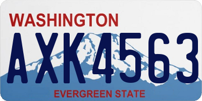 WA license plate AXK4563