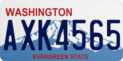 WA license plate AXK4565