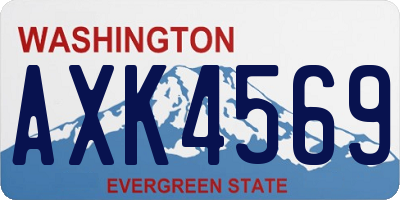 WA license plate AXK4569