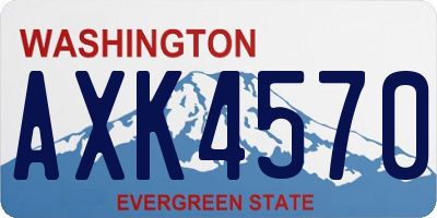 WA license plate AXK4570