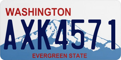 WA license plate AXK4571