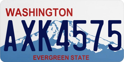 WA license plate AXK4575