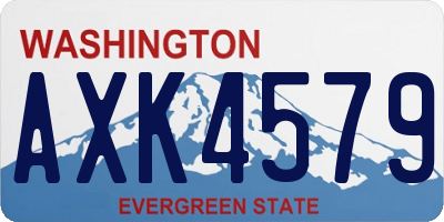 WA license plate AXK4579