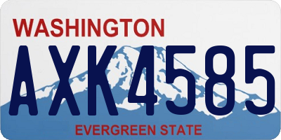 WA license plate AXK4585