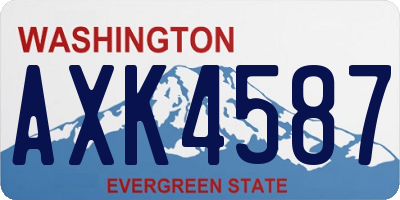 WA license plate AXK4587