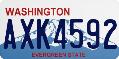 WA license plate AXK4592