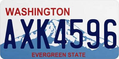 WA license plate AXK4596