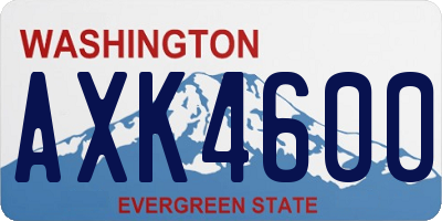 WA license plate AXK4600