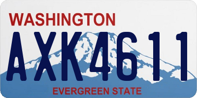 WA license plate AXK4611