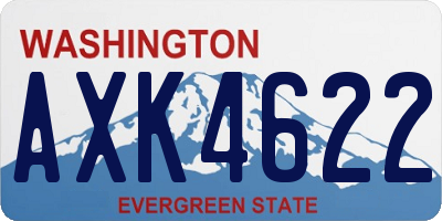 WA license plate AXK4622