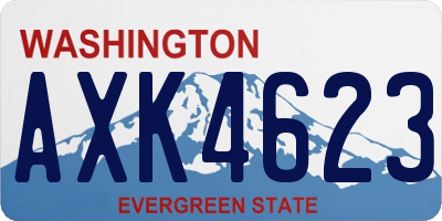 WA license plate AXK4623