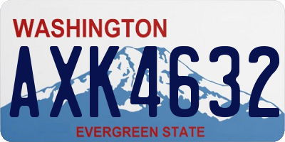 WA license plate AXK4632