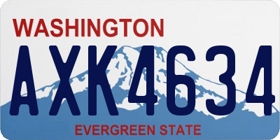 WA license plate AXK4634