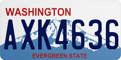 WA license plate AXK4636