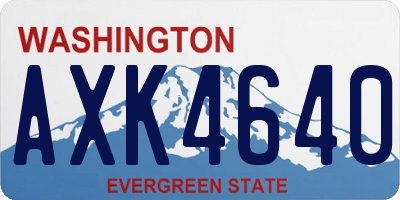 WA license plate AXK4640