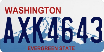 WA license plate AXK4643