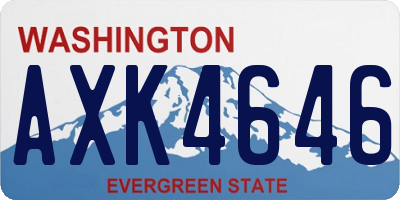 WA license plate AXK4646
