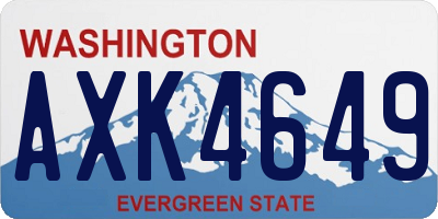 WA license plate AXK4649