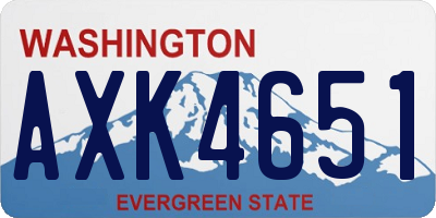 WA license plate AXK4651