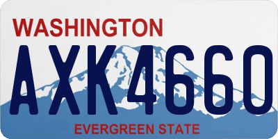 WA license plate AXK4660