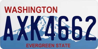 WA license plate AXK4662